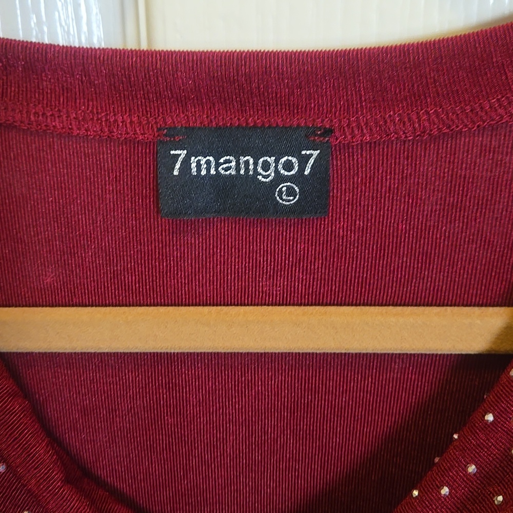 Red Sequin Blouse - Picture 2 of 7